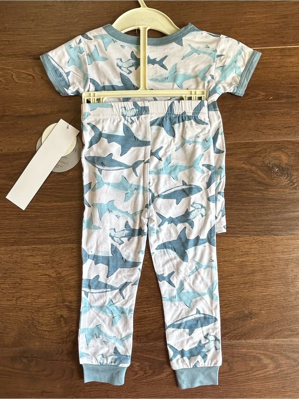 Milkberry Short Sleeve and Pants Bamboo Pajama Set Sharks 18m